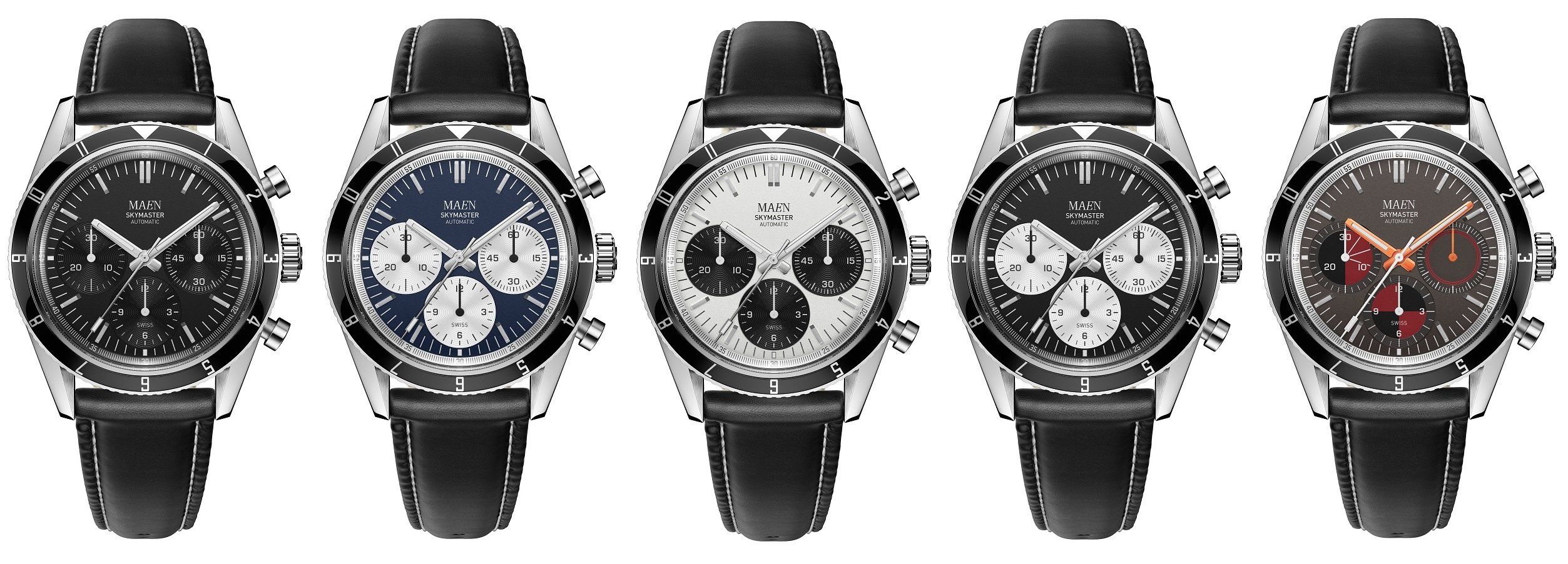 Jet Black, Midnight Blue, Panda, Inverted Panda ja Thunder Gray.